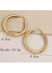 Metal Ring Detail Gold Round Earrings