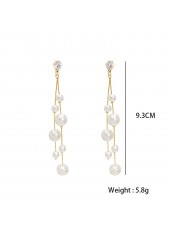 Tassel Detail Silvery White Pearl Design Earrings