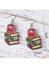 Wood Detail Multi Color Geometric Pattern Earrings