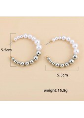 Pearl Design Silvery White Circular Earrings
