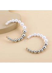 Pearl Design Silvery White Circular Earrings