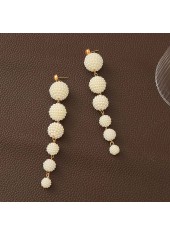 Ball Shape Raw White Pearl Deisgn Earrings