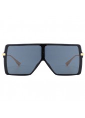 Geometric Large Frames Oversized Black Sunglasses