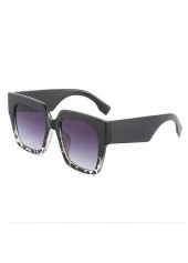 Leopard Ombre Retro Square Grey Sunglasses