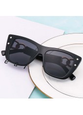 Chain Design Rivet Cat Eye Black Sunglasses