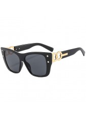 Chain Design Rivet Cat Eye Black Sunglasses