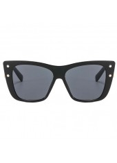 Chain Design Rivet Cat Eye Black Sunglasses