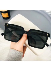 Foldable Large Frame Square Black Sunglasses