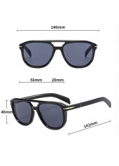 Double Beam Round Geometric Grey Sunglasses