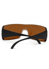 Patchwork Large Frame Oversized Dark Camel Sunglasses