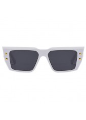 Rivet Detail Cat Eye White Sunglasses