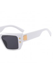 Rivet Detail Cat Eye White Sunglasses
