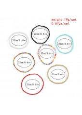 Multi Color Round Plastic Detail Anklet Set