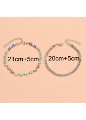 Multi Color Butterfly Geometric Pattern Anklet Set