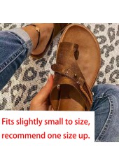 Toe Post Dark Coffee Falt Flip Slippers