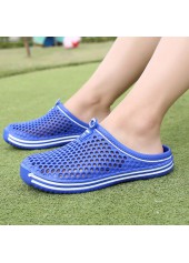 Dark Blue Hollow Round Toe Falt Sliders