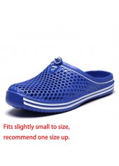 Dark Blue Hollow Round Toe Falt Sliders