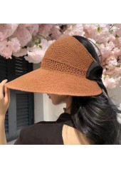Foldable Light Coffee Bowknot Visor Hat