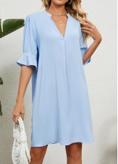 Light Blue H Shape Split Dress
