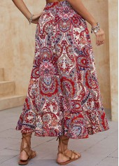 Tribal Print Split Multi Color Skirt