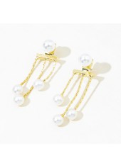 Pearl Detail Geometric Pattern White Earrings