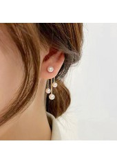 Pearl Detail Geometric Pattern White Earrings