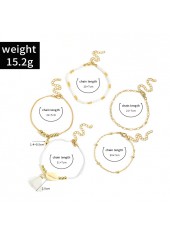 Tassel Golden Geometric Pattern Anklet Set