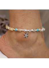 Multi Color Geometric Pattern Star Anklet