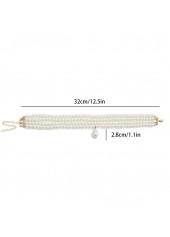 Layered Deisgn White Pearl Detail Necklace