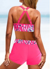 Mid Waisted Zebra Stripe Print Bikini Set