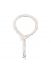 Pearl Detail White Geometric Pattern Necklace