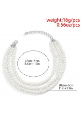 Pearl Detail White Layered Design Anklet