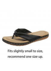 Low Heel Black Toe Post Slippers