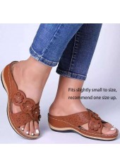 Mid Heel Dark Coffee Open Toe Slippers