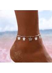 Hollow Design Silver Butterfly Detail Anklet