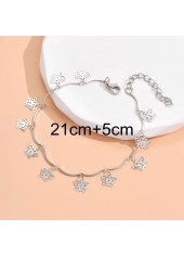 Hollow Design Silver Butterfly Detail Anklet
