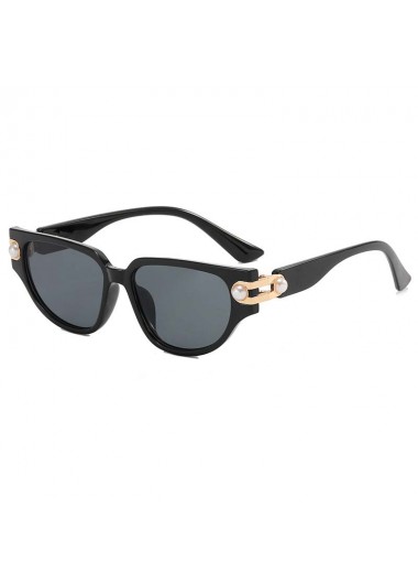 Cat Eye Black Pearl Square Sunglasses