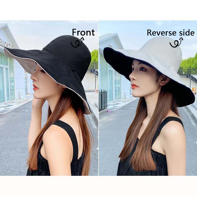 Contrast Black String Nylon Visor Hat