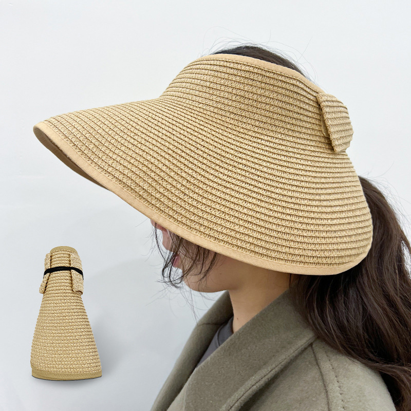 Foldable Bowknot Light Coffee Visor Hat