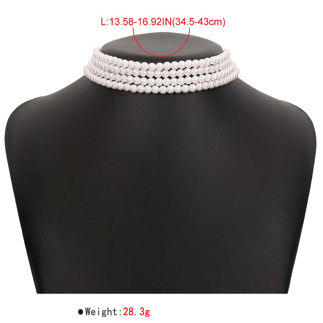 Round Pearl Design White Layered Necklace