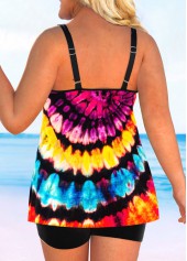 Plus Size Tie Dye Print Tankini Set