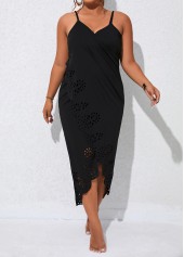 Burn Out Printing Black Plus Size Cover Up