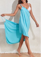 Wrap Sky Blue Spaghetti StrapCover Up