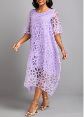Light Purple O Shape Fake 2in1 Dress