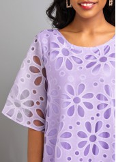 Light Purple O Shape Fake 2in1 Dress