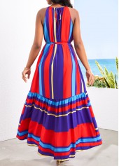 Multi Color A Line Striped Maxi Dress