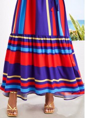Multi Color A Line Striped Maxi Dress