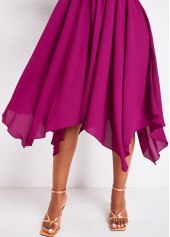 Handkerchief Hem Dark Reddish Lace Purple Dress