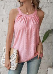 Pink Round Neck Sleeveless T Shirt