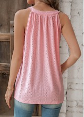 Pink Round Neck Sleeveless T Shirt